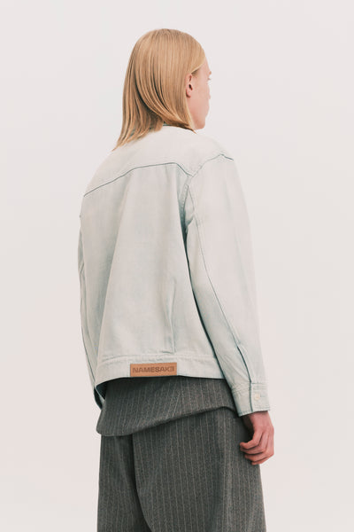 JEAN SHAWL COLLAR DENIM SHIRT SALT GREEN