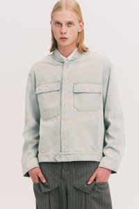 JEAN SHAWL COLLAR DENIM SHIRT SALT GREEN