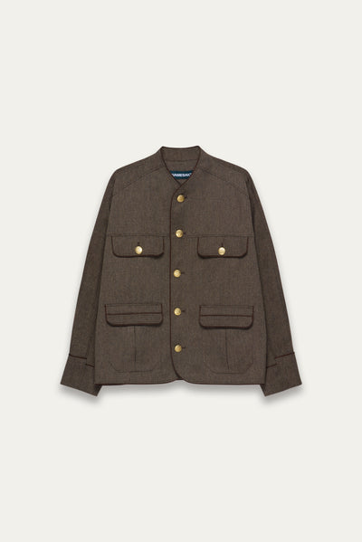 COLEMAN ROYAL OVERSHIRT BROWN HERRINGBONE