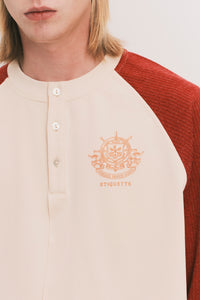 HENLEY LS TWIST TEE ROUGE RED