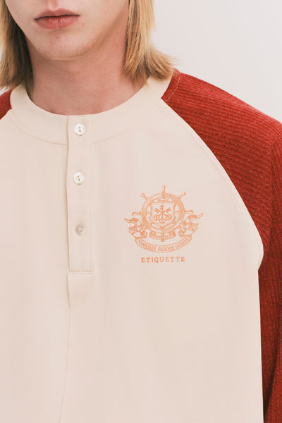 HENLEY LS TWIST TEE ROUGE RED