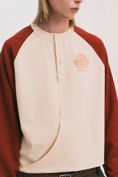 HENLEY LS TWIST TEE ROUGE RED