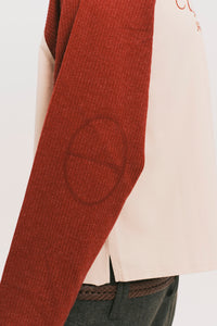 HENLEY LS TWIST TEE ROUGE RED
