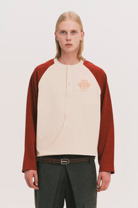 HENLEY LS TWIST TEE ROUGE RED