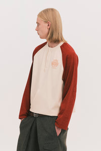 HENLEY LS TWIST TEE ROUGE RED