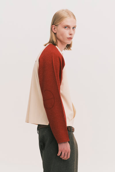 HENLEY LS TWIST TEE ROUGE RED