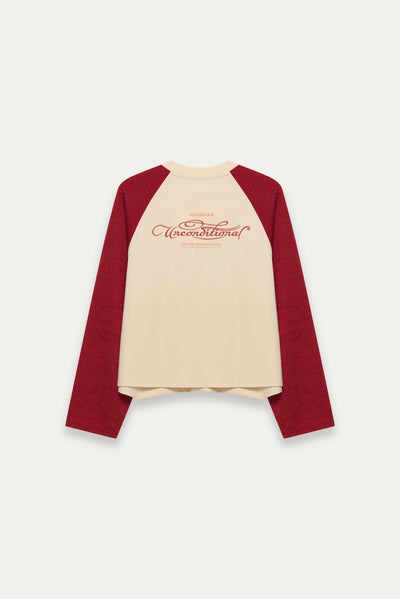 HENLEY LS TWIST TEE ROUGE RED