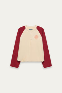 HENLEY LS TWIST TEE ROUGE RED
