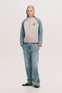 HENLEY LS TWIST TEE SNOW BLUE