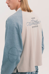 HENLEY LS TWIST TEE SNOW BLUE
