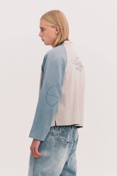 HENLEY LS TWIST TEE SNOW BLUE