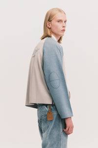 HENLEY LS TWIST TEE SNOW BLUE