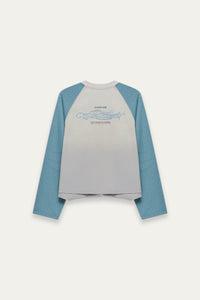 HENLEY LS TWIST TEE SNOW BLUE