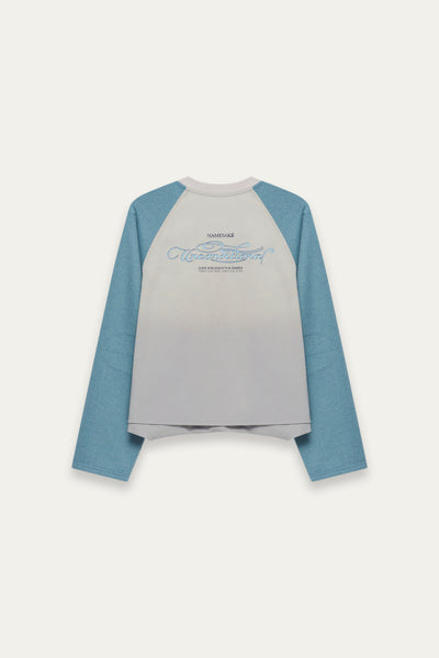 HENLEY LS TWIST TEE SNOW BLUE