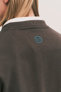 SAILOR LS HALF ZIP DUAL CREWNECK PEPPER GREY