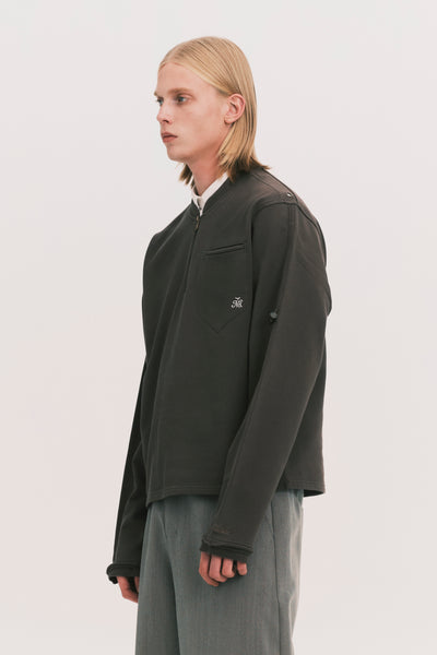 SAILOR LS HALF ZIP DUAL CREWNECK PEPPER GREY