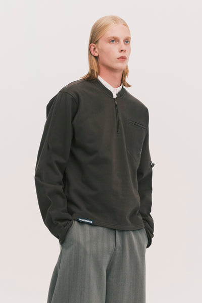 SAILOR LS HALF ZIP DUAL CREWNECK PEPPER GREY