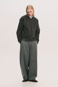 SAILOR LS HALF ZIP DUAL CREWNECK PEPPER GREY