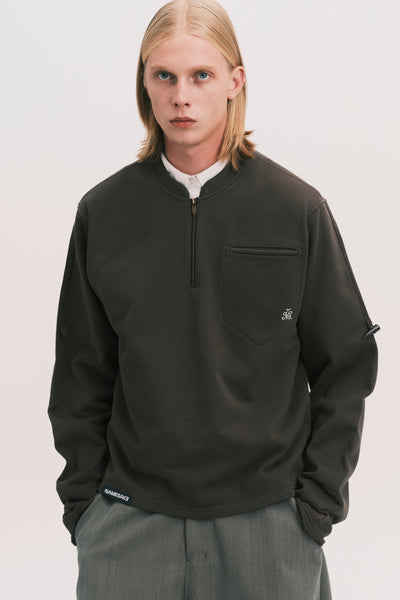 SAILOR LS HALF ZIP DUAL CREWNECK PEPPER GREY