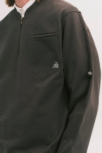 SAILOR LS HALF ZIP DUAL CREWNECK PEPPER GREY