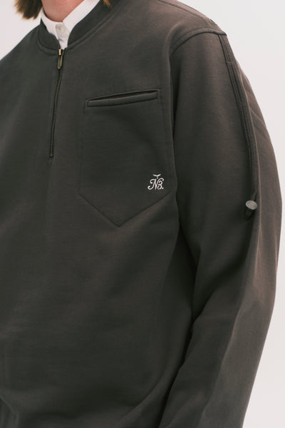 SAILOR LS HALF ZIP DUAL CREWNECK PEPPER GREY