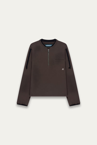 SAILOR LS HALF ZIP DUAL CREWNECK PEPPER GREY