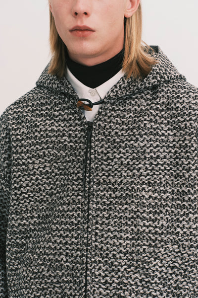 MALI ZIPPER HOODIE SHIRT PEPPER GREY JAQUARD