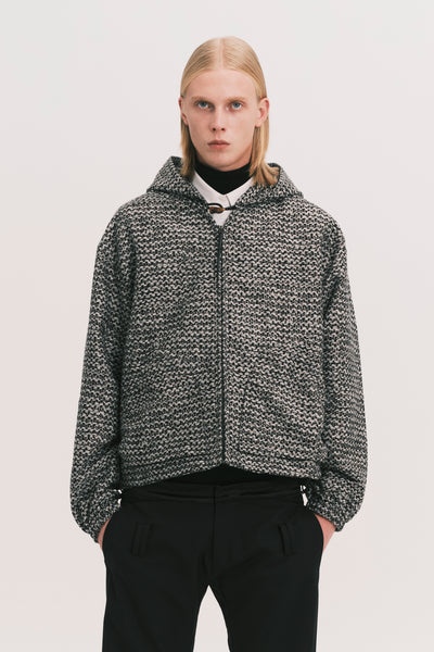 MALI ZIPPER HOODIE SHIRT PEPPER GREY JAQUARD