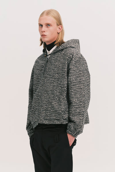 MALI ZIPPER HOODIE SHIRT PEPPER GREY JAQUARD