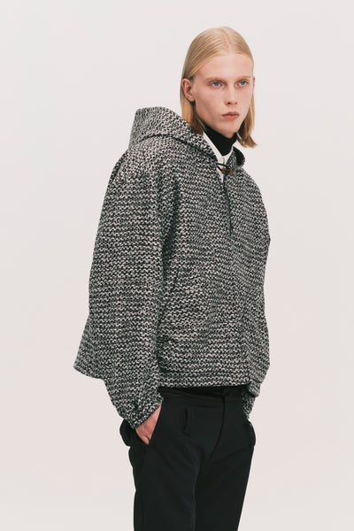 MALI ZIPPER HOODIE SHIRT PEPPER GREY JAQUARD