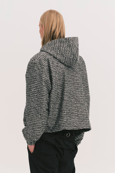 MALI ZIPPER HOODIE SHIRT PEPPER GREY JAQUARD