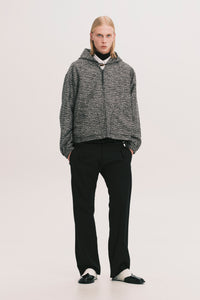 MALI ZIPPER HOODIE SHIRT PEPPER GREY JAQUARD