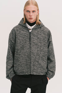 MALI ZIPPER HOODIE SHIRT PEPPER GREY JAQUARD