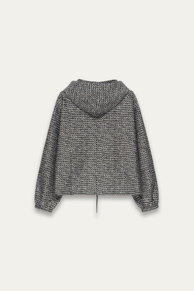 MALI ZIPPER HOODIE SHIRT PEPPER GREY JAQUARD
