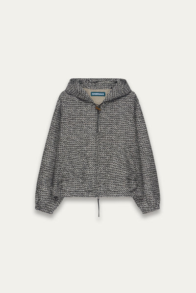 MALI ZIPPER HOODIE SHIRT PEPPER GREY JAQUARD