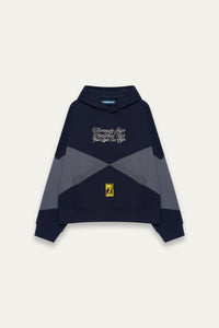 KNIGHT CHECKER BOARD HOODIE FOG NAVY