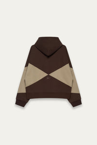 KNIGHT CHECKER BOARD HOODIE SHIITAKE BROWN