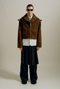 T.D CROPPED MAC COAT CAFE NOIR