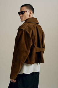 T.D CROPPED MAC COAT CAFE NOIR