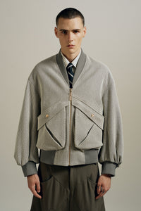 DANNY REVERSIBLE BOMBER JACKET WHITE ROCK