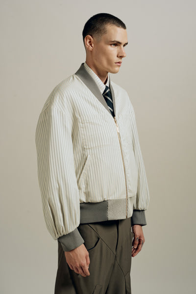 DANNY REVERSIBLE BOMBER JACKET WHITE ROCK