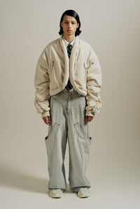 ROTH CROPPED BOMBER OYSTER GREY