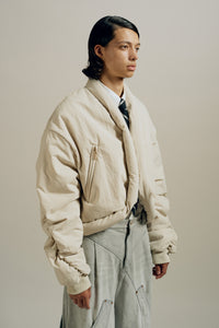 ROTH CROPPED BOMBER OYSTER GREY