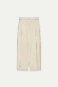 KEVIN PLEATED TROUSERS CANNOLI CREAM