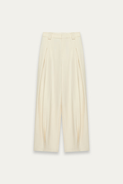 KEVIN PLEATED TROUSERS CANNOLI CREAM (WOMEN)