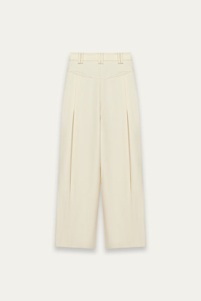KEVIN PLEATED TROUSERS CANNOLI CREAM (WOMEN)