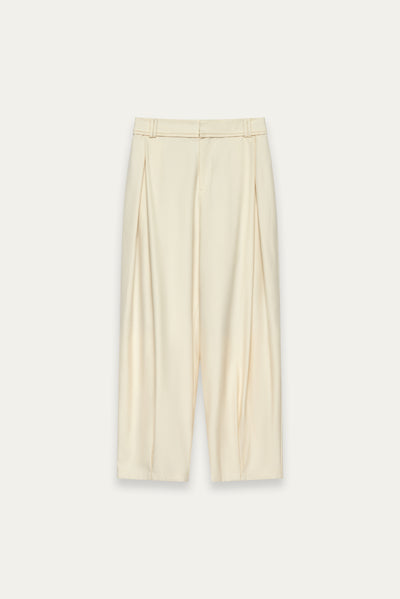 KEVIN PLEATED TROUSERS CANNOLI CREAM