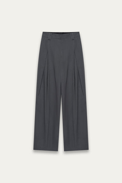 KEVIN PLEATED TROUSERS CHARCOAL GREY (WOMEN)