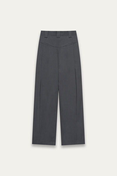 KEVIN PLEATED TROUSERS CHARCOAL GREY (WOMEN)