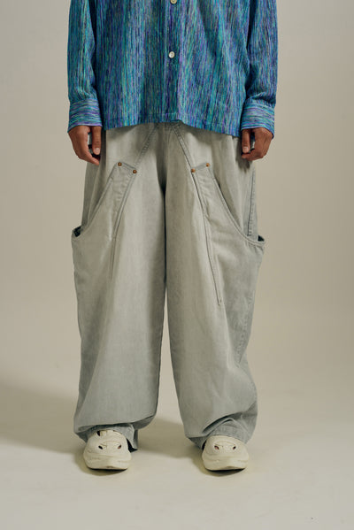 BILLIE BIBS DENIM PANTS RUST STONE